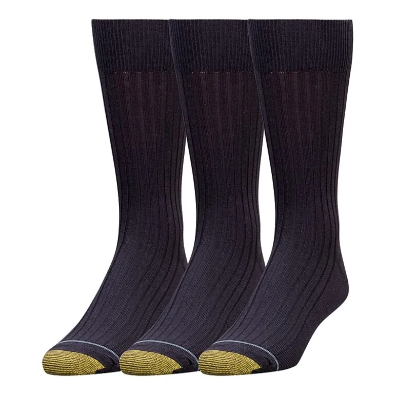 Gold Toe Canterbury Dress Mens 3 Pair Crew Socks