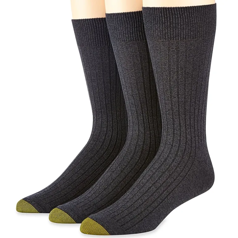 Gold Toe Canterbury Dress Mens 3 Pair Crew Socks