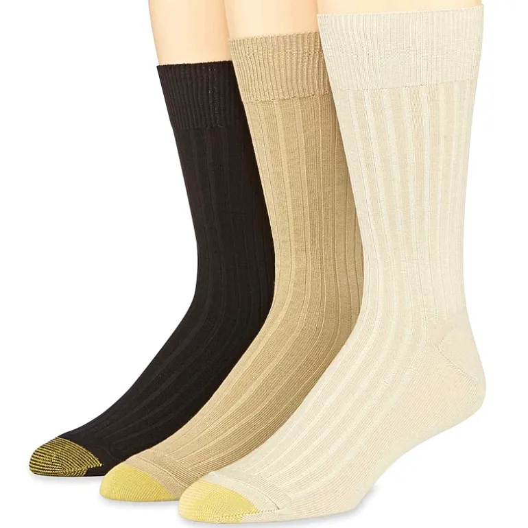 Gold Toe Canterbury Dress Mens 3 Pair Crew Socks