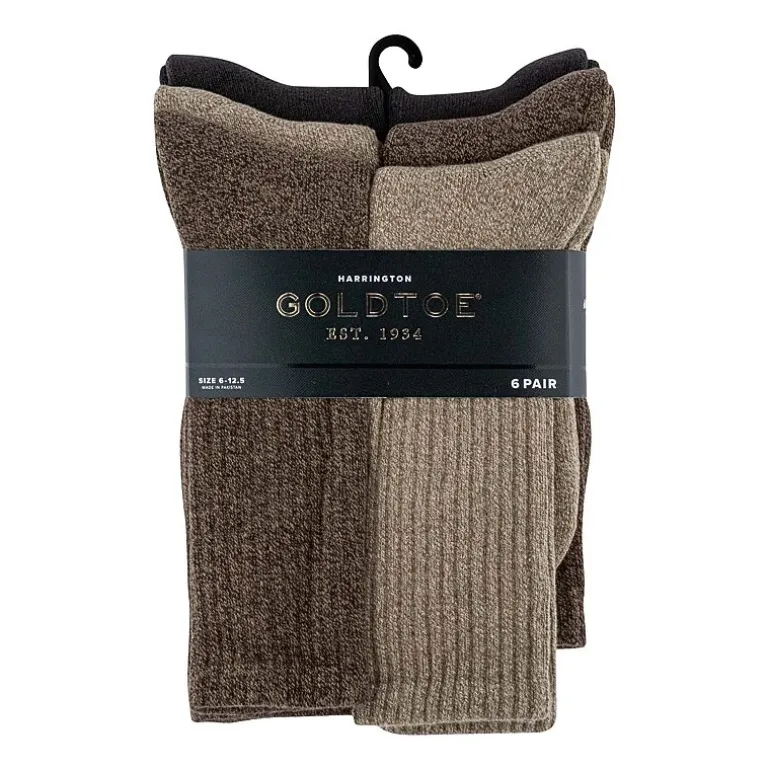 Gold Toe Harrington Mens 6 Pair Crew Socks