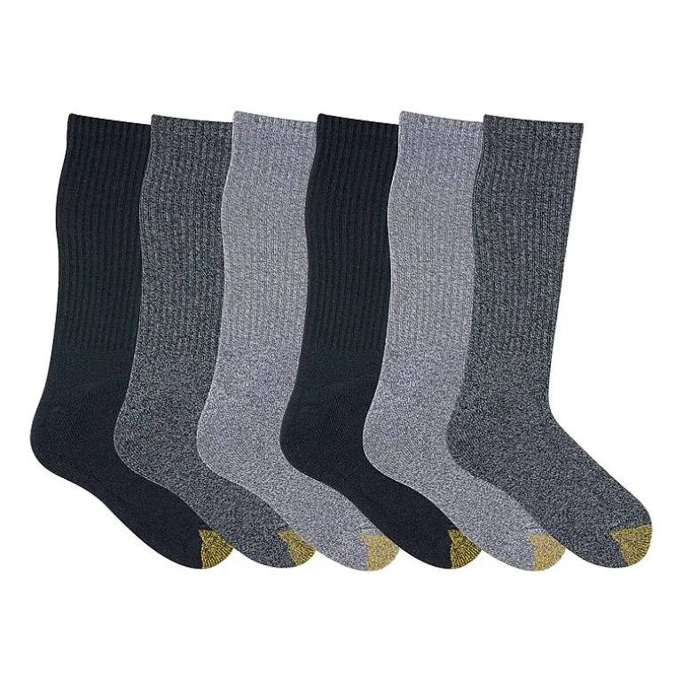 Gold Toe Harrington Mens 6 Pair Big and Tall Crew Socks