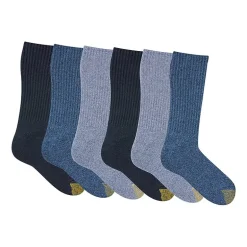 Gold Toe Harrington Mens 6 Pair Big and Tall Crew Socks