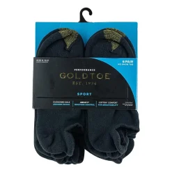 Gold Toe Heel Tab Mens Multi-Pack 6 Pair No Show Socks