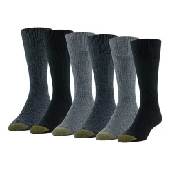 Gold Toe Stanton Mens 6 Pair Big and Tall Crew Socks