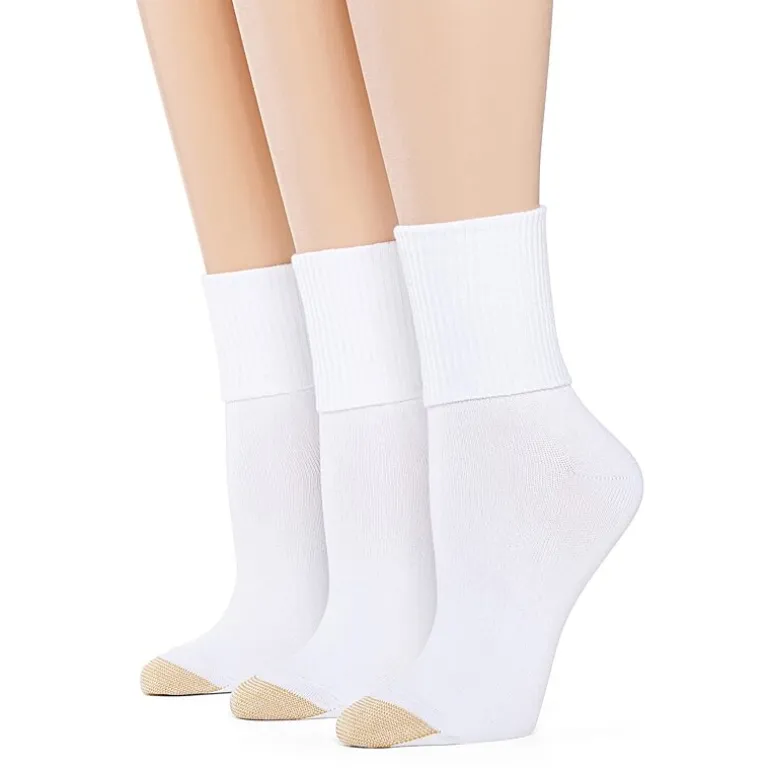 Gold Toe Ultra Soft Womens Multi-Pack 3 Pair Turncuff Socks