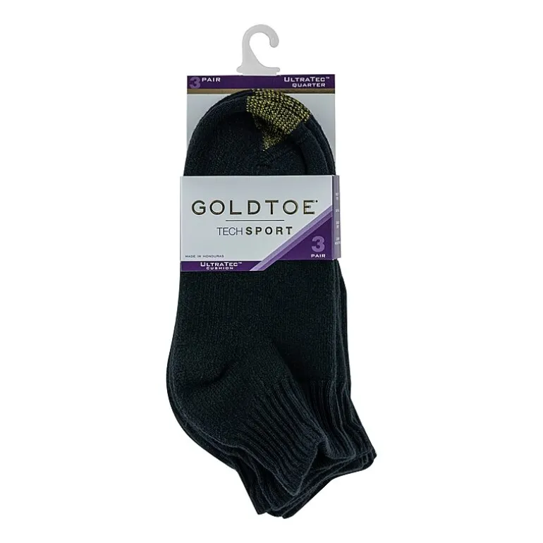 Gold Toe Ultra Tec Womens Multi-Pack 3 Pair Quarter Ankle Socks