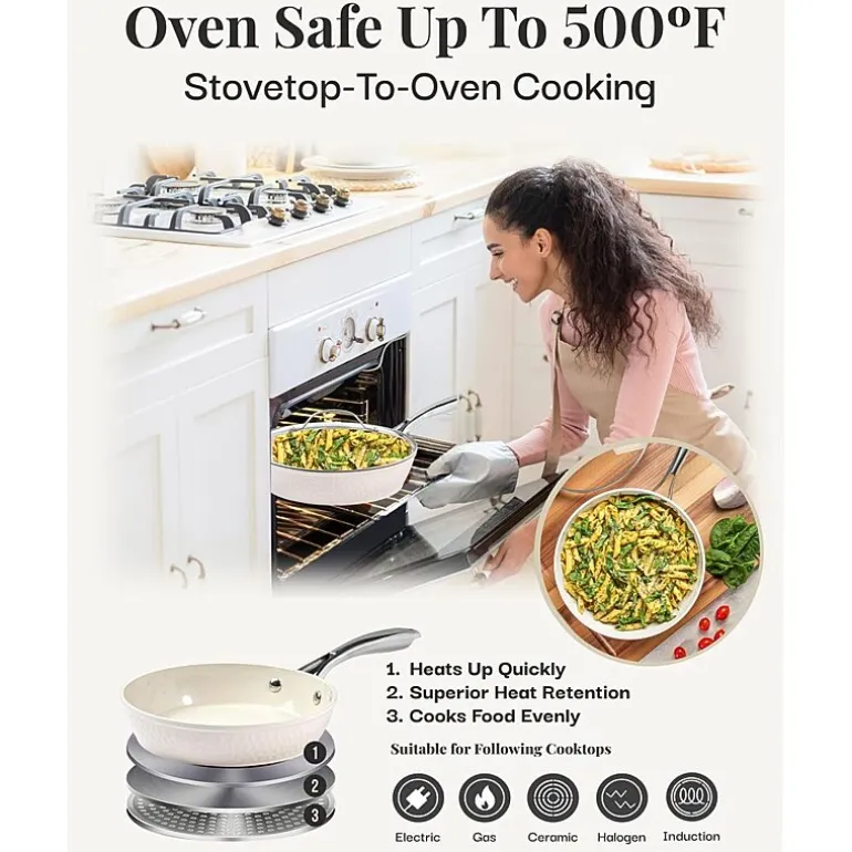 Gotham Steel Hammered Cream 15-pc. Non-Stick Ceramic Cookware and Bakeware Set