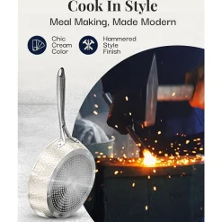 Gotham Steel Hammered Cream 15-pc. Non-Stick Ceramic Cookware and Bakeware Set