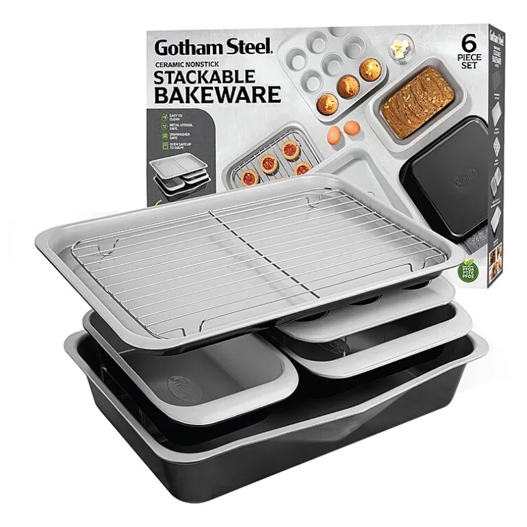 Gotham Steel Nonstick Stackable 6-pc. Bakeware Set