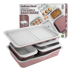 Gotham Steel Nonstick Stackable 6-pc. Bakeware Set