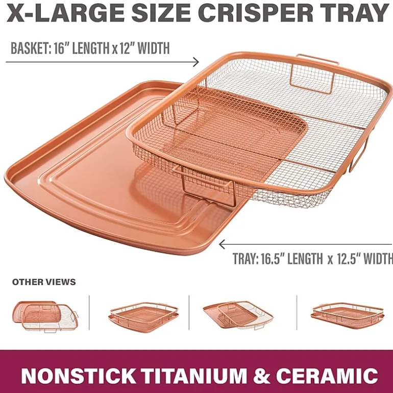 Gotham Steel 16.5"x12” XL Large 2-pc Nonstick Crisper Tray