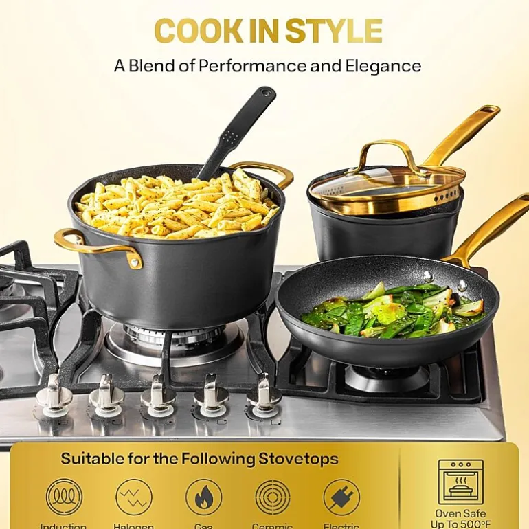 Granitestone Armor Max Gold Aluminum 14-pc. Non-Stick Cookware Set