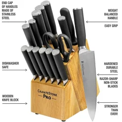 Granitestone 15-pc. Knife Block Set