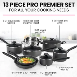 Granitestone Pro Premier 13-pc. Non-Stick Hard Anodized Cookware Set