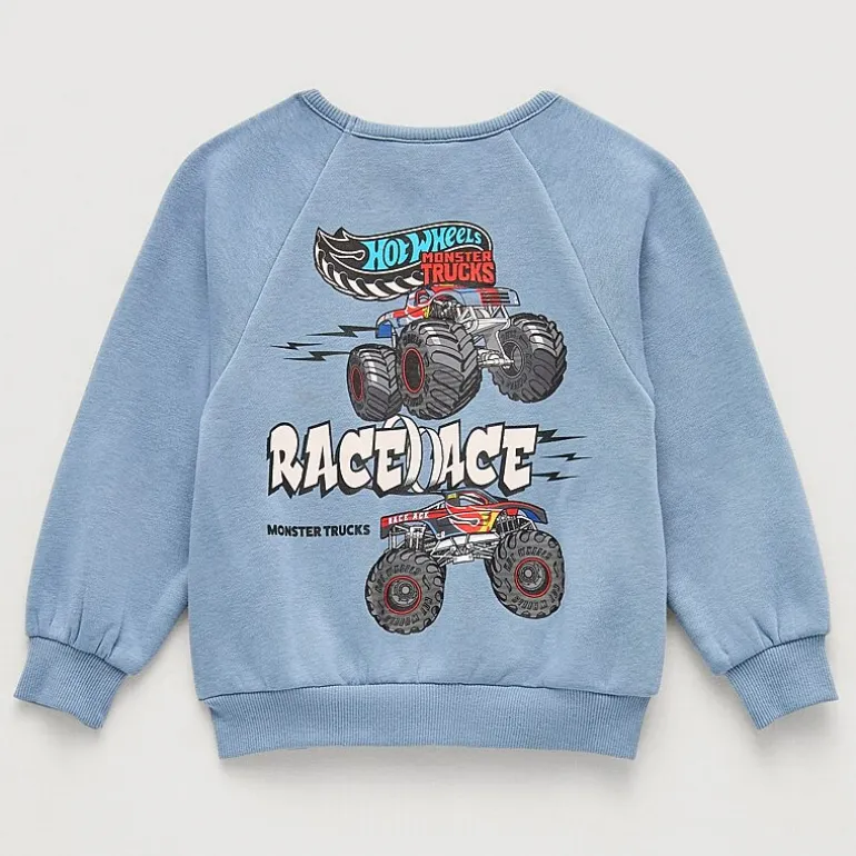 Grayson Little Toddler Boys Crew Neck Long Sleeve Hot Wheels Sweatshirt