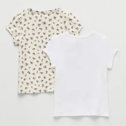 Grayson Little Toddler Girls Crew Neck Short Sleeve Relaxed Fit 2 Pack Graphic T-Shirt