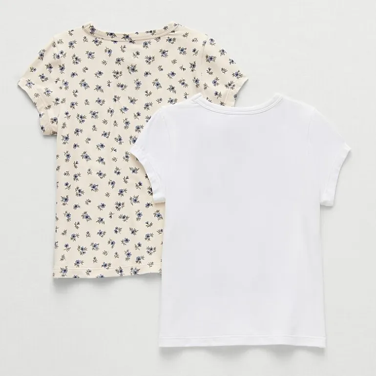 Grayson Little Toddler Girls Crew Neck Short Sleeve Relaxed Fit 2 Pack Graphic T-Shirt