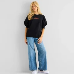 Grayson Threads, The Label Diet Coke Crew Fleece Womens Juniors Crew Neck Long Sleeve Sweatshirt