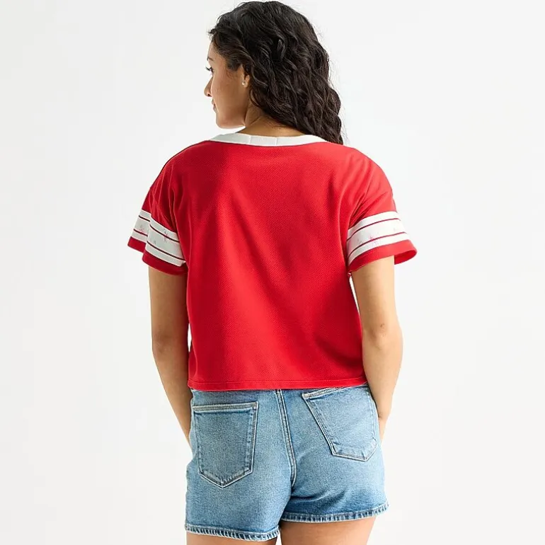 Grayson Threads, The Label Diet Coke Cropped Womens Juniors Crew Neck Short Sleeve Jersey