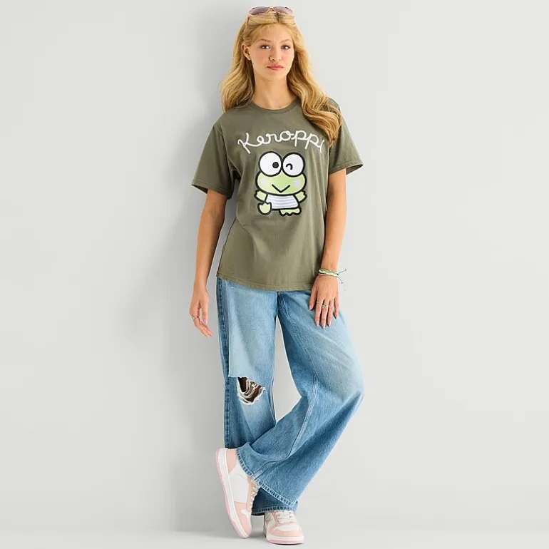 Grayson Threads, The Label Kerropi Boyfriend Womens Juniors Crew Neck Short Sleeve Loose Fit Graphic T-Shirt