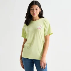 Grayson Threads, The Label Womens Juniors Crew Neck Short Sleeve Snoopy Graphic T-Shirt