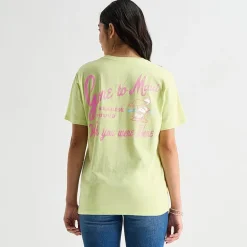 Grayson Threads, The Label Womens Juniors Crew Neck Short Sleeve Snoopy Graphic T-Shirt