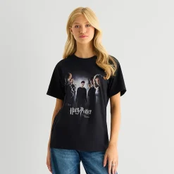Grayson Threads, The Label Womens Juniors Crew Neck Short Sleeve Loose Fit Harry Potter Graphic T-Shirt