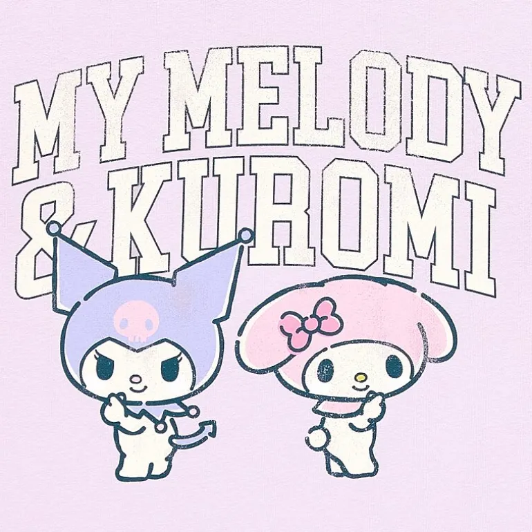 Grayson Threads, The Label Womens Juniors Crew Neck Short Sleeve Loose Fit Kuromi My Melody Graphic T-Shirt