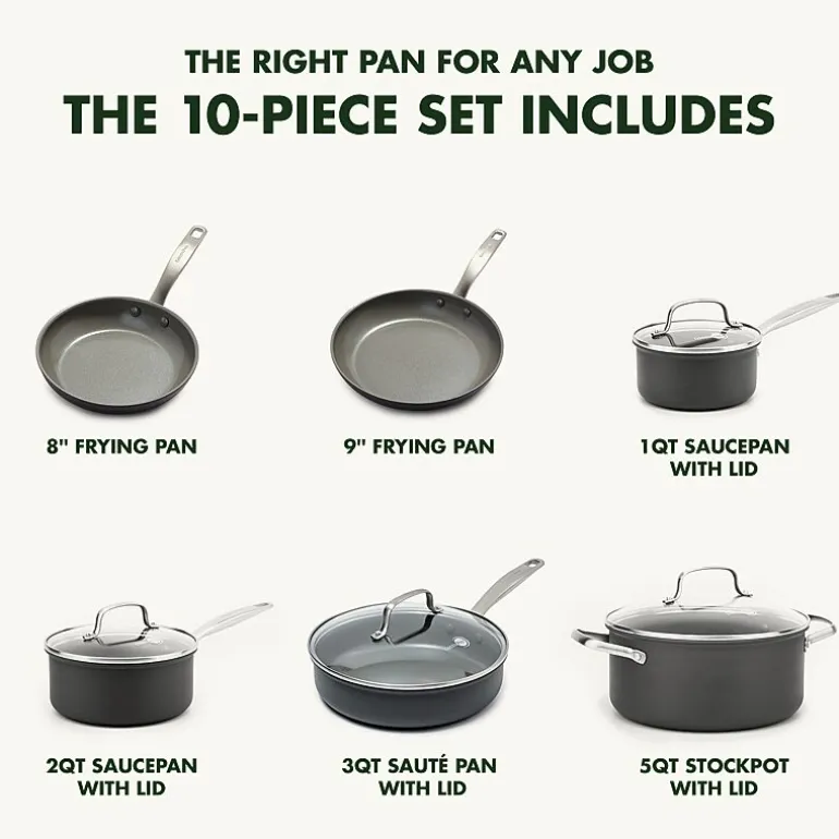 GreenPan Chatham Ceramic Non-Stick 10-pc. Cookware Set