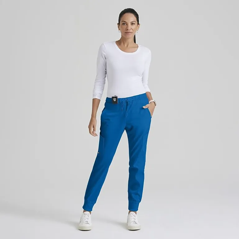 Grey's Anatomy™ by Barco Classic Grp534 Kira 5-Pocket Mid-Rise Jogger Womens Petite Moisture Wicking Scrub Pant