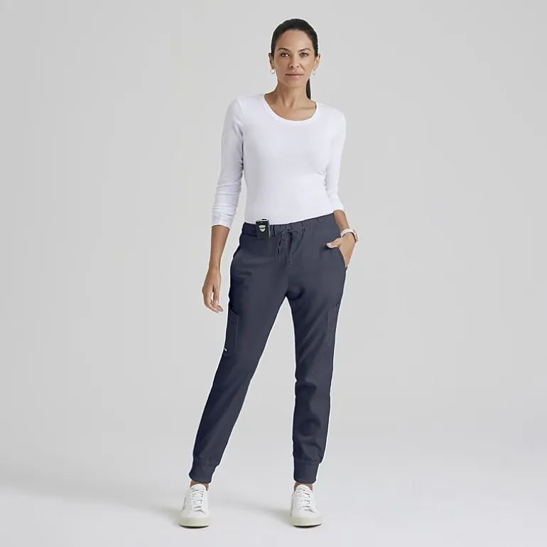 Grey's Anatomy™ by Barco Classic Grp534 Kira 5-Pocket Mid-Rise Jogger Womens Petite Moisture Wicking Scrub Pant
