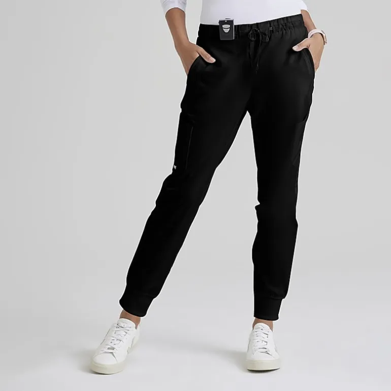 Grey's Anatomy™ by Barco Classic Grp534 Kira 5-Pocket Mid-Rise Jogger Womens Petite Moisture Wicking Scrub Pant