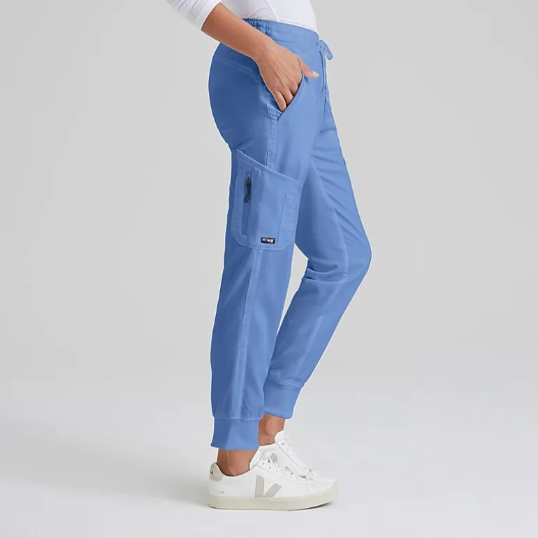 Grey's Anatomy™ by Barco Classic Grp534 Kira 5-Pocket Mid-Rise Jogger Womens Petite Moisture Wicking Scrub Pant