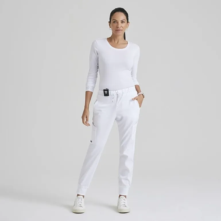 Grey's Anatomy™ by Barco Classic Grp534 Kira 5-Pocket Mid-Rise Jogger Womens Petite Moisture Wicking Scrub Pant