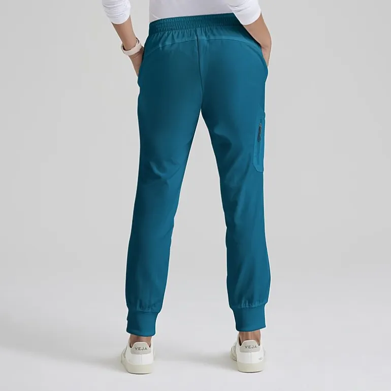 Grey's Anatomy™ by Barco Classic Grp534 Kira 5-Pocket Mid-Rise Jogger Womens Petite Moisture Wicking Scrub Pant