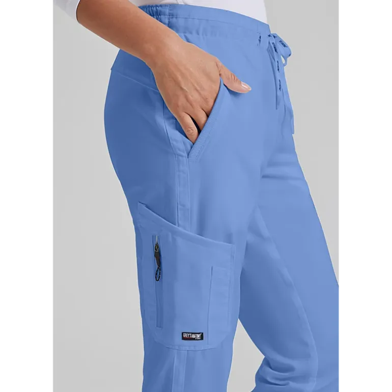 Grey's Anatomy™ by Barco Classic Grp534 Kira 5-Pocket Mid-Rise Jogger Womens Petite Moisture Wicking Scrub Pant