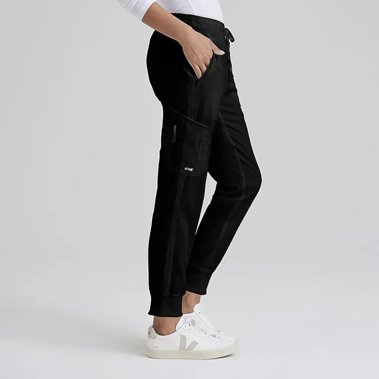 Grey's Anatomy™ by Barco Classic Grp534 Kira 5-Pocket Mid-Rise Jogger Womens Petite Moisture Wicking Scrub Pant