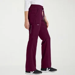 Grey's Anatomy™ by Barco Classic Grp735 Erin 5-Pocket Mid-Rise Fit & Flare Leg Womens Petite Stretch Fabric Moisture Wicking Scrub Pant