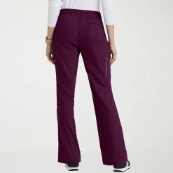 Grey's Anatomy™ by Barco Classic Grp735 Erin 5-Pocket Mid-Rise Fit & Flare Leg Womens Petite Stretch Fabric Moisture Wicking Scrub Pant