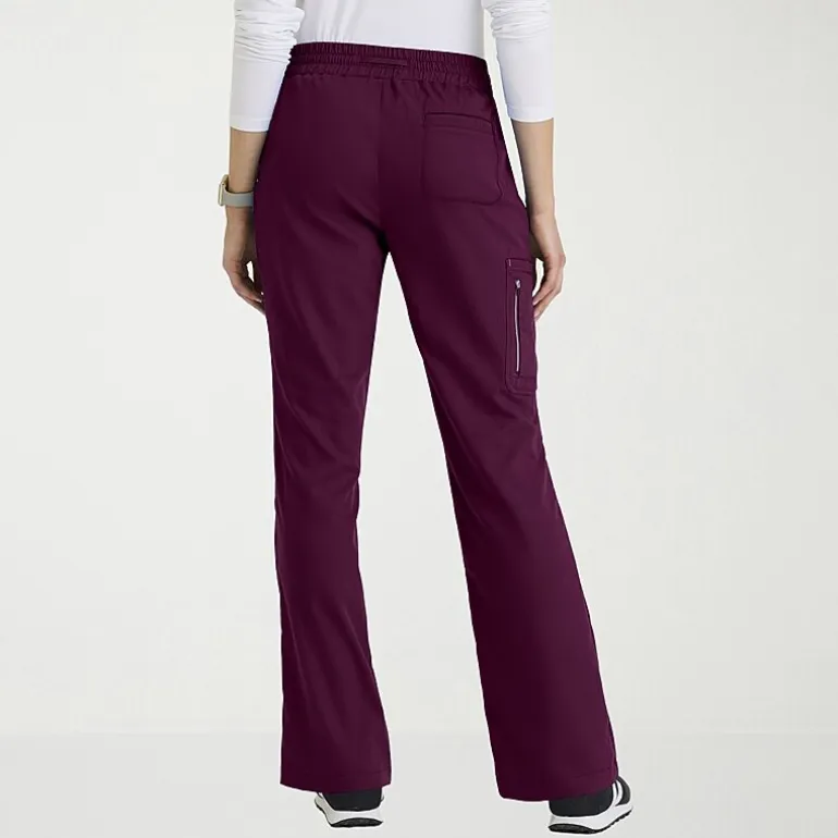 Grey's Anatomy™ by Barco Classic Grp735 Erin 5-Pocket Mid-Rise Fit & Flare Leg Womens Petite Stretch Fabric Moisture Wicking Scrub Pant
