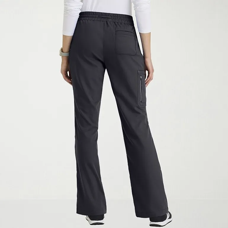 Grey's Anatomy™ by Barco Classic Grp735 Erin 5-Pocket Mid-Rise Fit & Flare Leg Womens Petite Stretch Fabric Moisture Wicking Scrub Pant