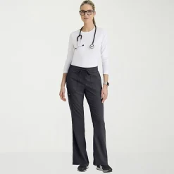Grey's Anatomy™ by Barco Classic Grp735 Erin 5-Pocket Mid-Rise Fit & Flare Leg Womens Petite Stretch Fabric Moisture Wicking Scrub Pant
