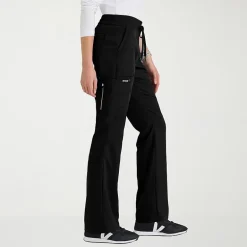 Grey's Anatomy™ by Barco Classic Grp735 Erin 5-Pocket Mid-Rise Fit & Flare Leg Womens Petite Stretch Fabric Moisture Wicking Scrub Pant