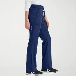 Grey's Anatomy™ by Barco Classic Grp735 Erin 5-Pocket Mid-Rise Fit & Flare Leg Womens Petite Stretch Fabric Moisture Wicking Scrub Pant