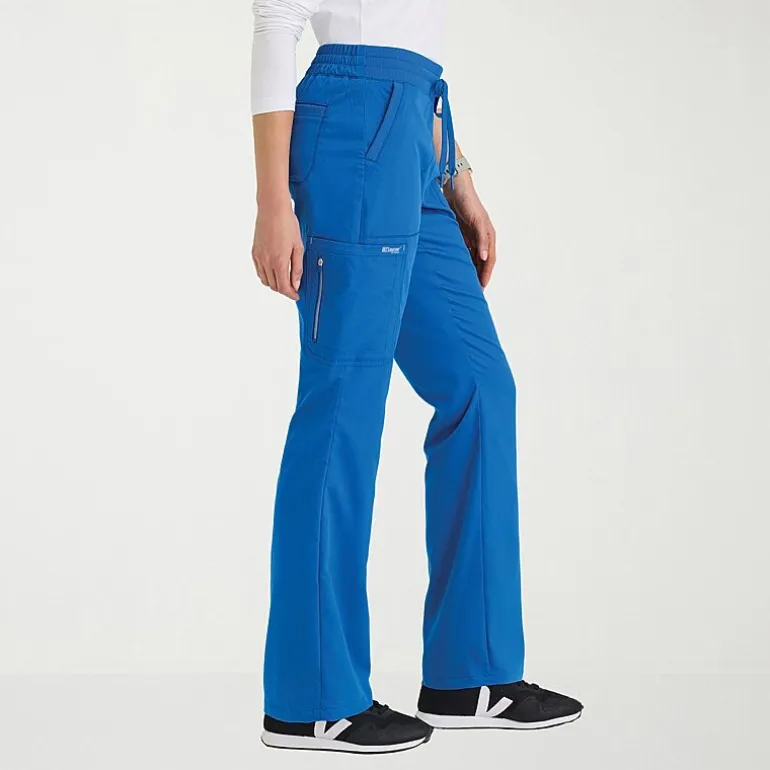 Grey's Anatomy™ by Barco Classic Grp735 Erin 5-Pocket Mid-Rise Fit & Flare Leg Womens Petite Stretch Fabric Moisture Wicking Scrub Pant