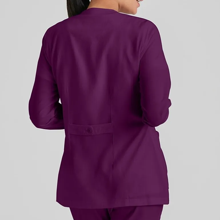 Grey's Anatomy™ by Barco Classic 4450 Jamie 4-Pocket Crewneck Snap-Front Womens Tag Free Scrub Jackets