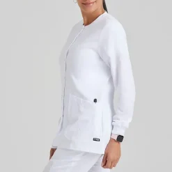 Grey's Anatomy™ by Barco Classic 4450 Jamie 4-Pocket Crewneck Snap-Front Womens Tag Free Scrub Jackets