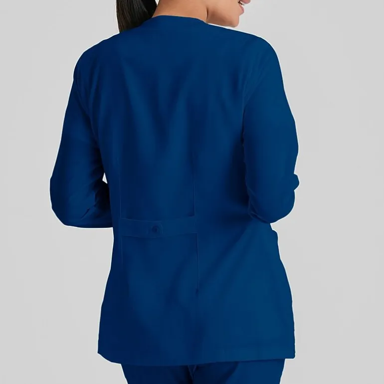 Grey's Anatomy™ by Barco Classic 4450 Jamie 4-Pocket Crewneck Snap-Front Womens Tag Free Scrub Jackets