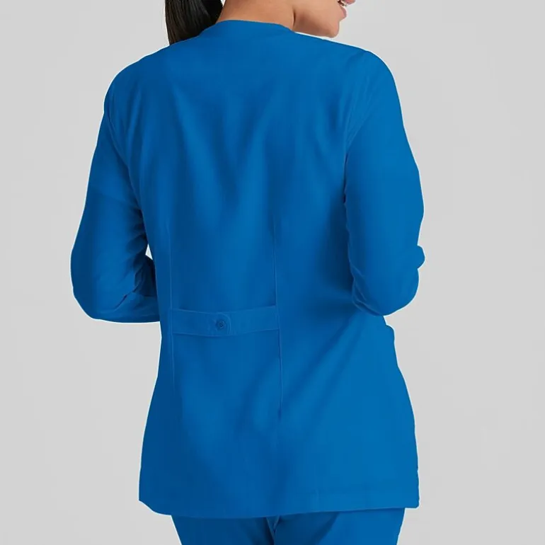 Grey's Anatomy™ by Barco Classic 4450 Jamie 4-Pocket Crewneck Snap-Front Womens Tag Free Scrub Jackets