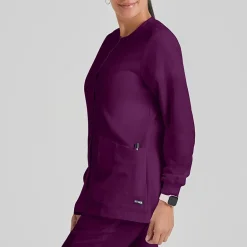 Grey's Anatomy™ by Barco Classic 4450 Jamie 4-Pocket Crewneck Snap-Front Womens Tag Free Scrub Jackets